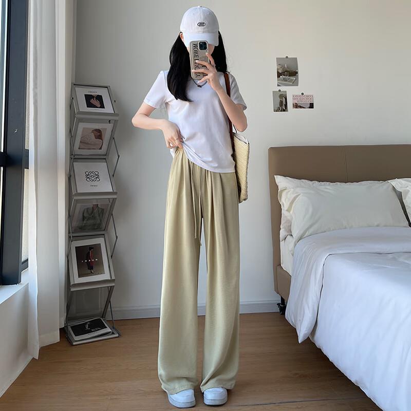 诗莉奥冰丝薄款宽松垂感直筒裤