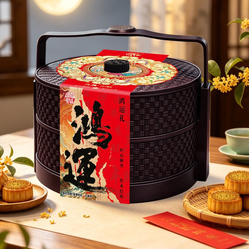 19.9元 稻香村 月满中秋月饼礼盒400g领 
