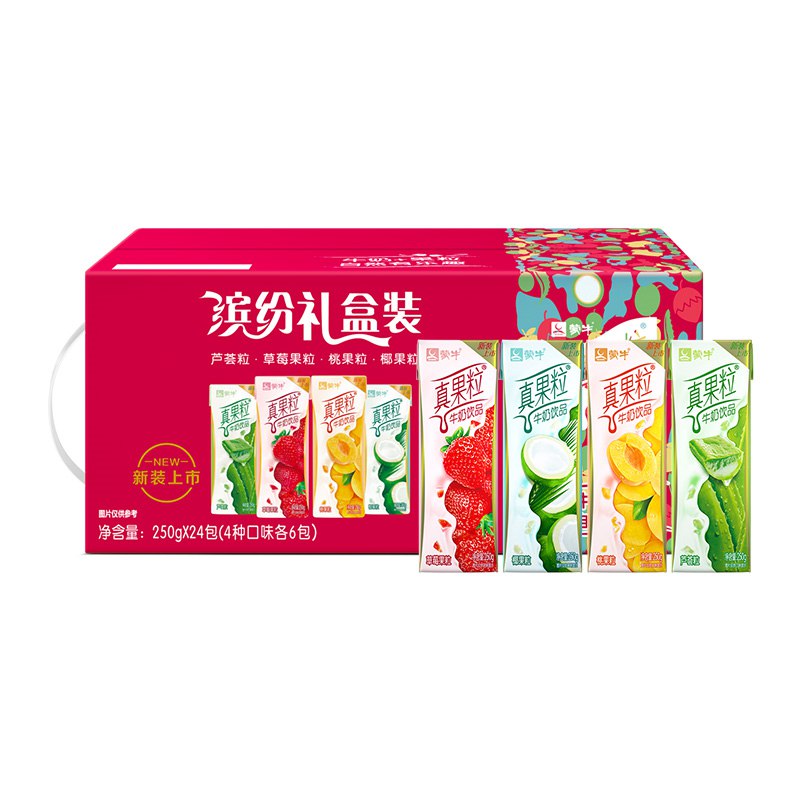 3件拍下  叠加169-30 劵后130.89元蒙牛真果粒礼盒装250g*24盒(zbgD2mWMEPM)/