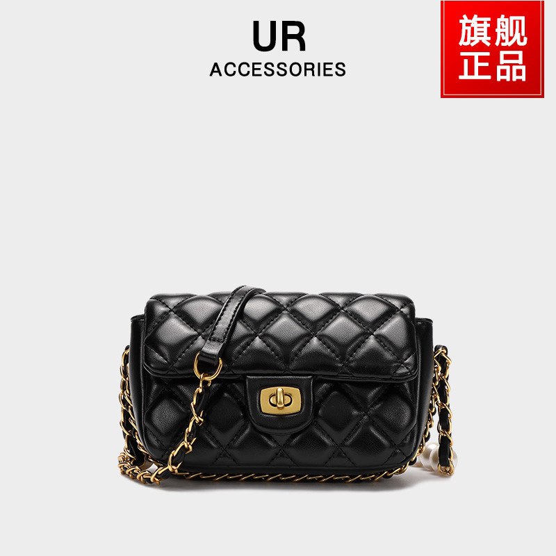 98元 UR箱包官方店小香风菱格珍珠链条包(xAI2XbVl27B)/
