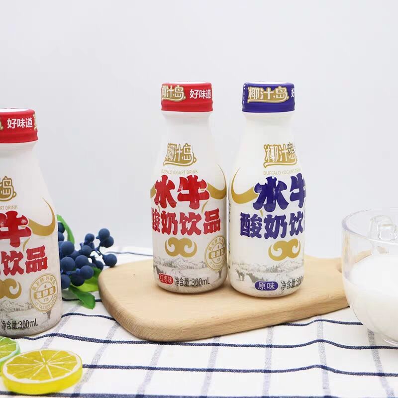 7.9💵【椰汁岛旗舰店】益生菌水牛奶饮品300ml*3瓶 )X00KduGcasI)/ CZ11//酸酸甜甜果香浓郁 像太子奶！