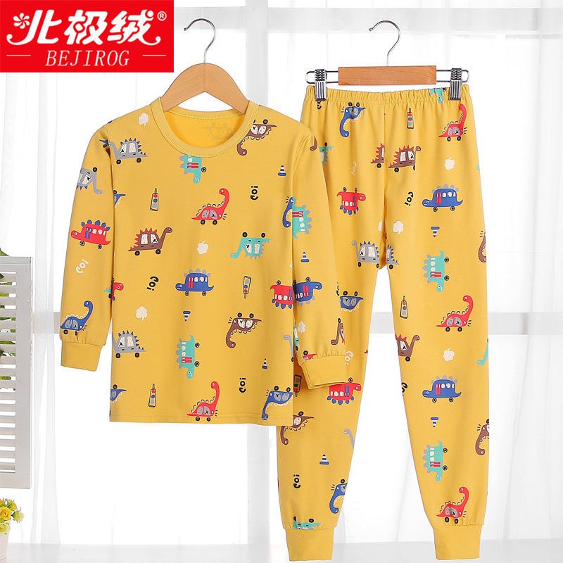 儿童纯棉秋衣秋裤中大童保暖睡衣男童女童秋款家居服全棉内衣套装，7.9元