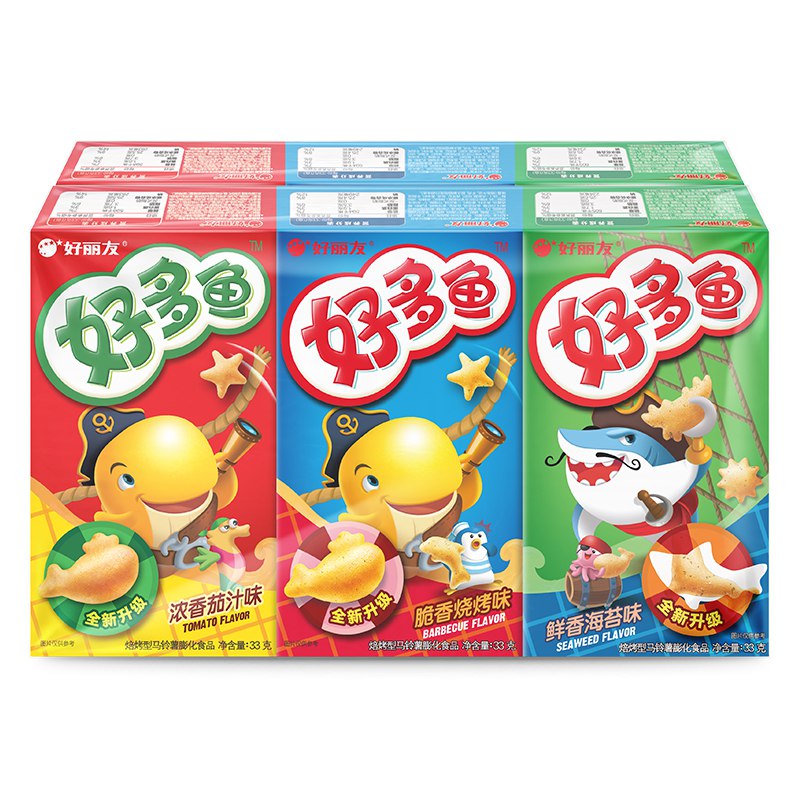 【京东】Orion 好丽友 休闲零食大礼包 好多鱼六连包198g（（茄汁味33g+烧烤味33g+海苔味33g） 2 新老包装随机发货）