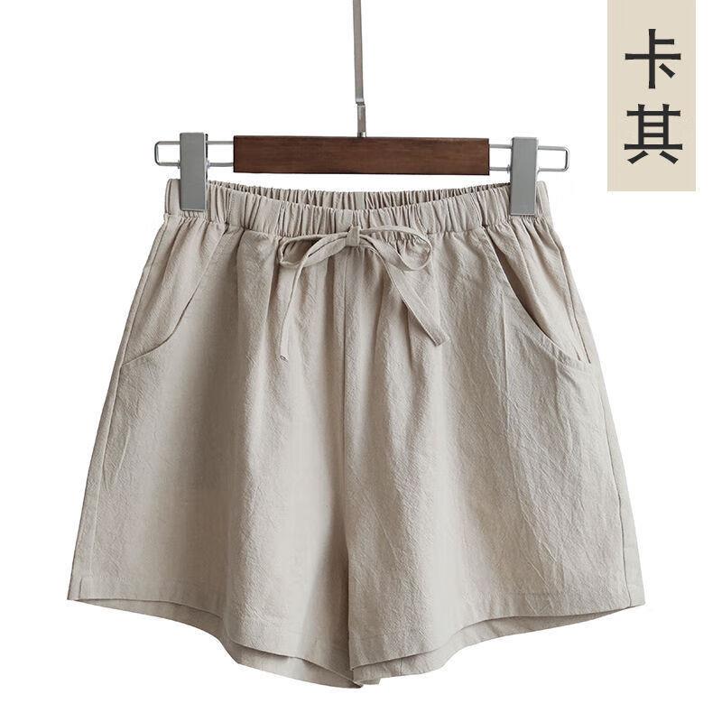 诗莉奥棉麻运动短裤