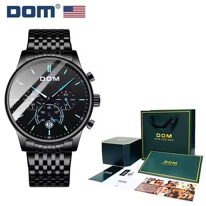 96💵【DOM官方旗舰店】韩版多功能男士石英腕表)KFUHW3L1DSg)/ CZ11DOM轻奢系列 时尚男士腕表正品专卖品质保障 送礼超合适简约精致设计 戴上更显大气哦