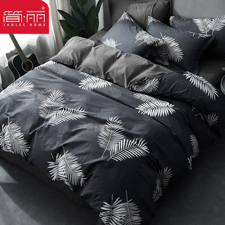 简丽（janlee）全棉被套 床上用品纯棉双人被罩1.5/1.8米床 单件 200*230cm 新叶谧语(大被套） 