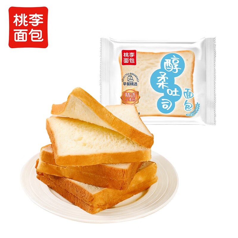 试用桃李 醇柔吐司面包240g砸1卷，叠2首单2.61