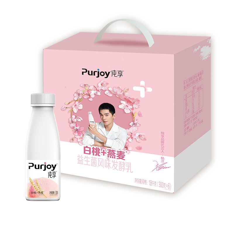 君乐宝 纯享 白桃燕麦 300g*6瓶 酸奶酸牛奶生鲜.