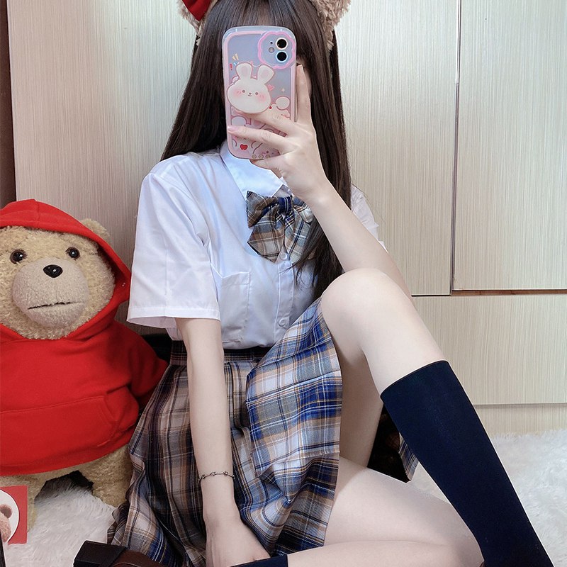 58亓【自在纯衣旗舰店】日系jk制服超多款3件套衬衫+格子裙+领结(1PHu2lPLQaR)/   超多款可选 有需看看