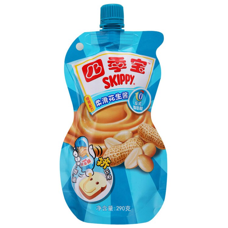 四季宝（SKIPPY）柔滑花生酱 挤压装 290g  