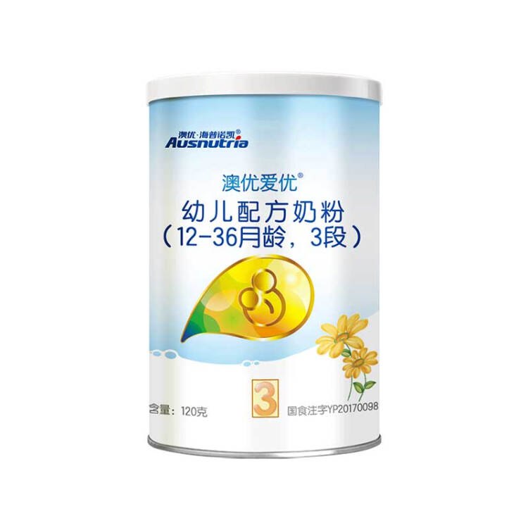 澳优 Ausnutria 金装优选爱优（原幼优） 3段 1-3岁 婴幼儿群配方奶粉120g/罐（新老产品随机发货）