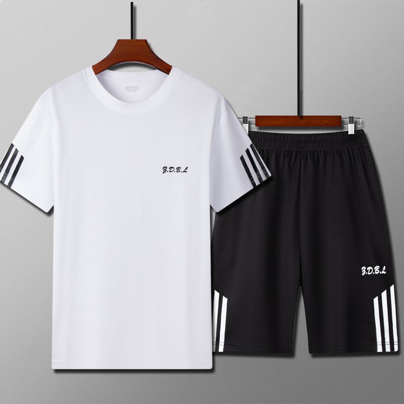 夏季男短裤两件套跑步健身速干服15.9 