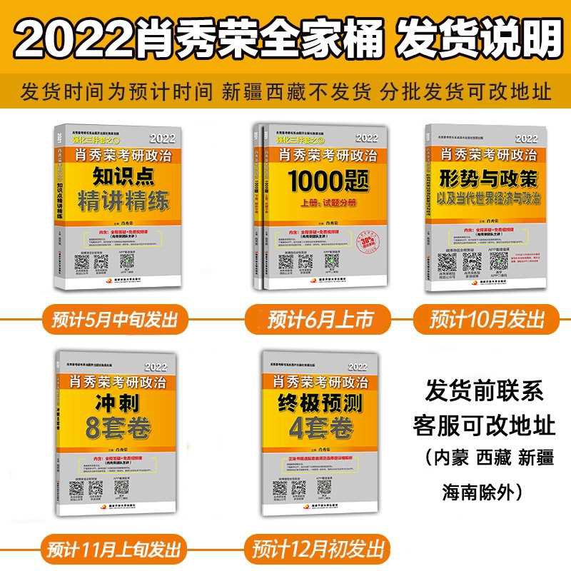 128元【肖秀荣政治全套】1000题+肖四+肖八+精讲精练+形势政策＝超级齐全五件套(zZEHXfjR4QX)/ 需要的记得买 错过后面很少