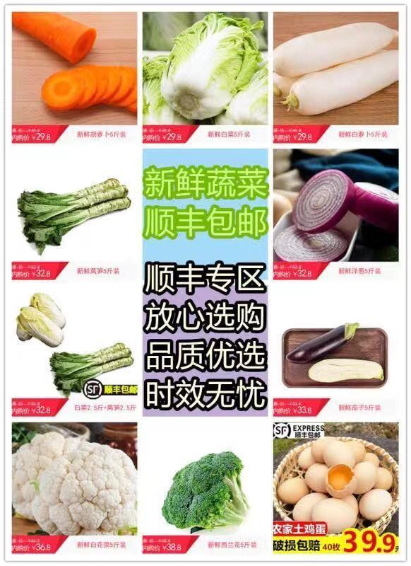 特殊时期少出门！新鲜蔬菜送到家！顺丰配送 时效无忧！【顺丰蔬菜配送专区】29.8元胡萝卜5斤 