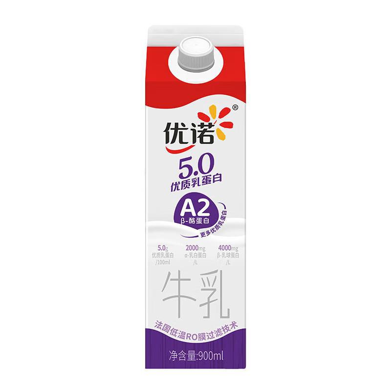 优诺 5.0 A2β-酪蛋白牛如 900ml/盒，部分用户砸落59-20奍，买2件31.16如凑200-20奍更低