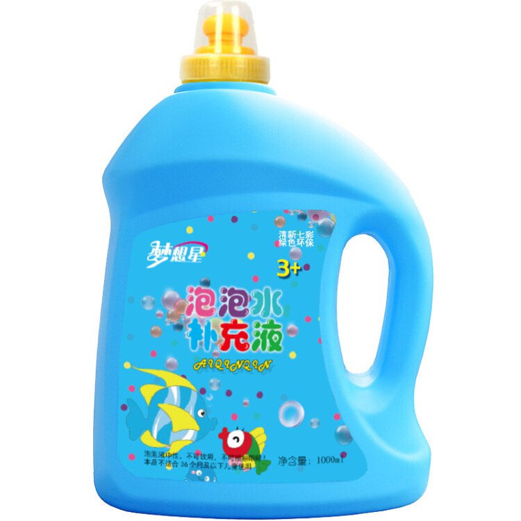 梦想星 泡泡液泡泡机补液 儿童泡泡枪泡泡水 超大瓶1000ml 吹泡泡玩具生日礼物