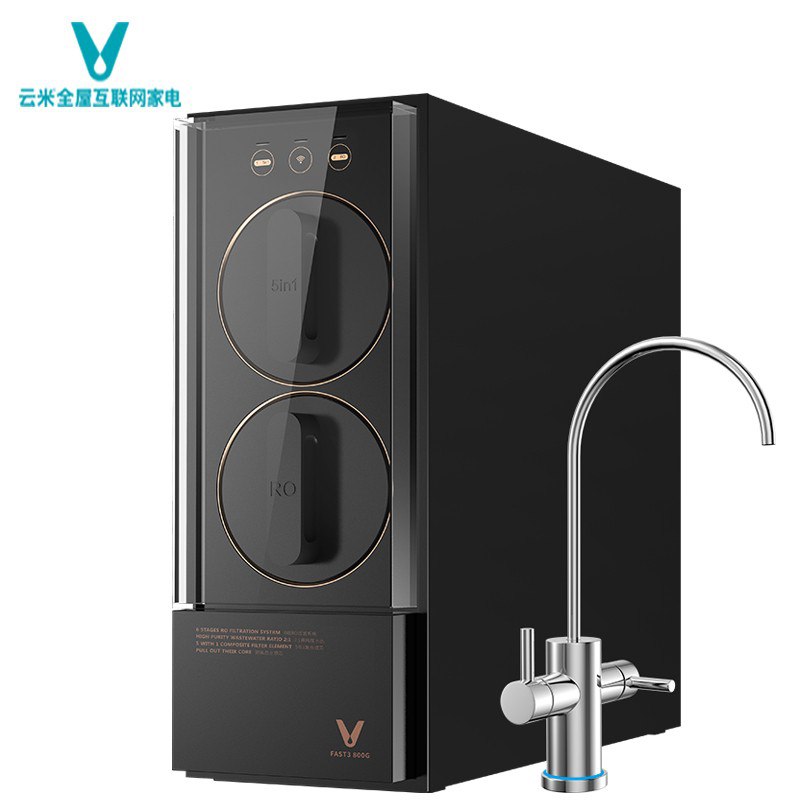 云米 VIOMI 智能净水器家用直饮RO反渗透 无桶超薄小体积大通量 低废水比净水机 云米净水机 800加仑 MR872-A