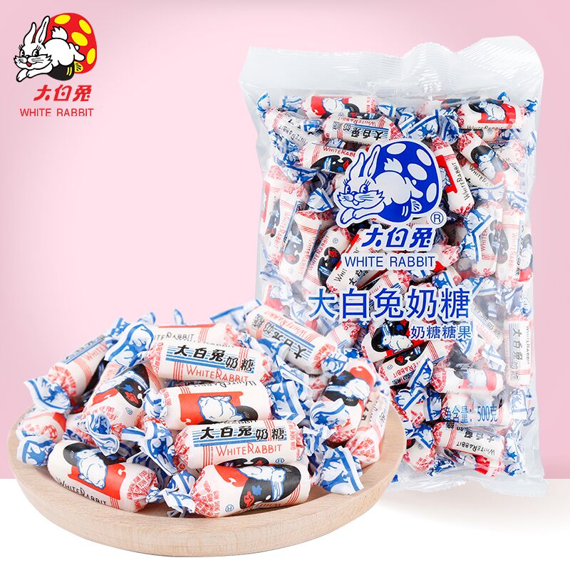 27.8元 大白兔官方旗舰店经典原味大白兔奶糖500g/袋(WC81XHmh8ME)/