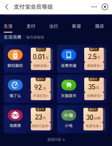 10点，铂金钻石会员，0.01购牛奶吱付宝--我的--全部特权下拉，生活--鲜奶酸奶