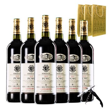 券后199，法国红酒整箱原瓶.进口AGS奥古斯干红葡萄酒 750ml*6送双支礼袋海马刀，京东配送！ 