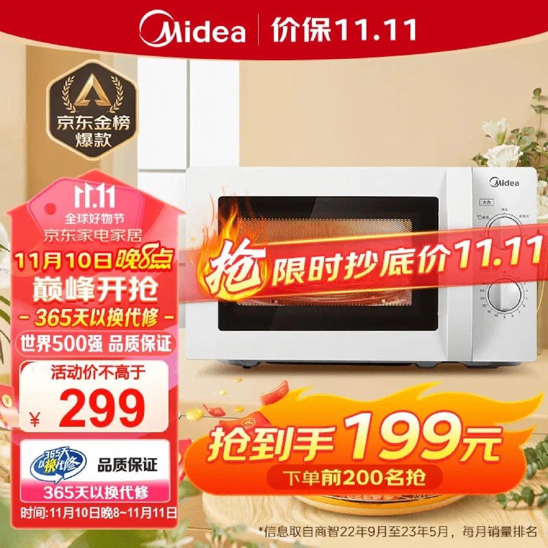 20点开始美的 微波炉，前200名199