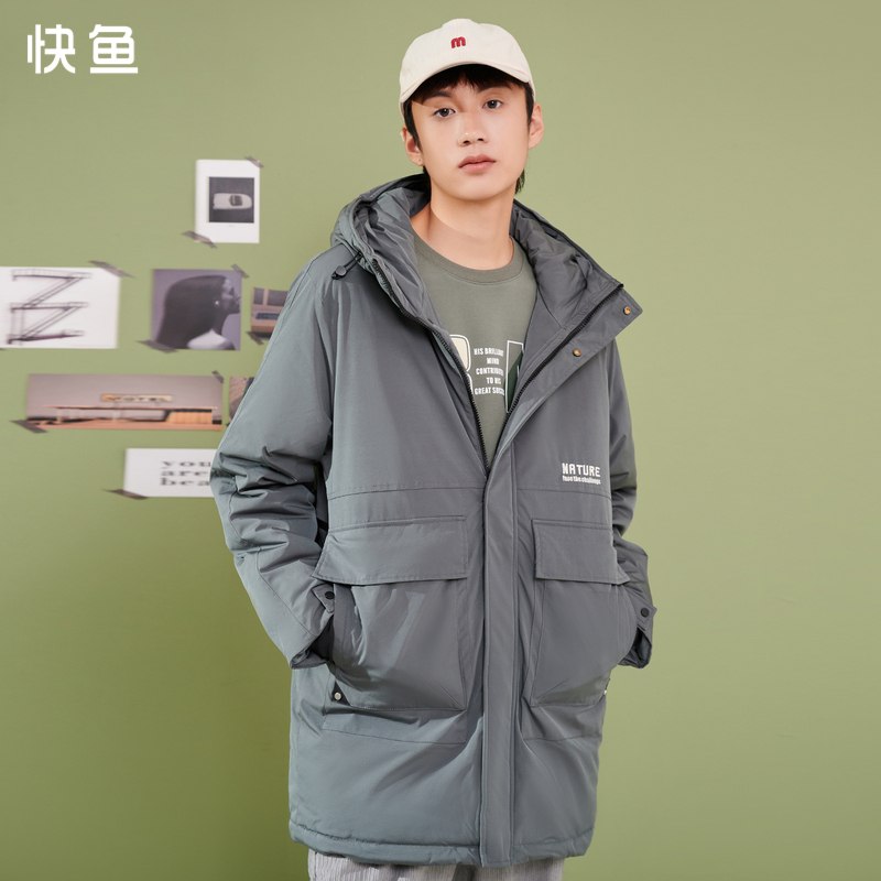 0点开始 拍下119元快鱼长袖连帽中长款棉服外套(7aMU2ZdQ68H)/