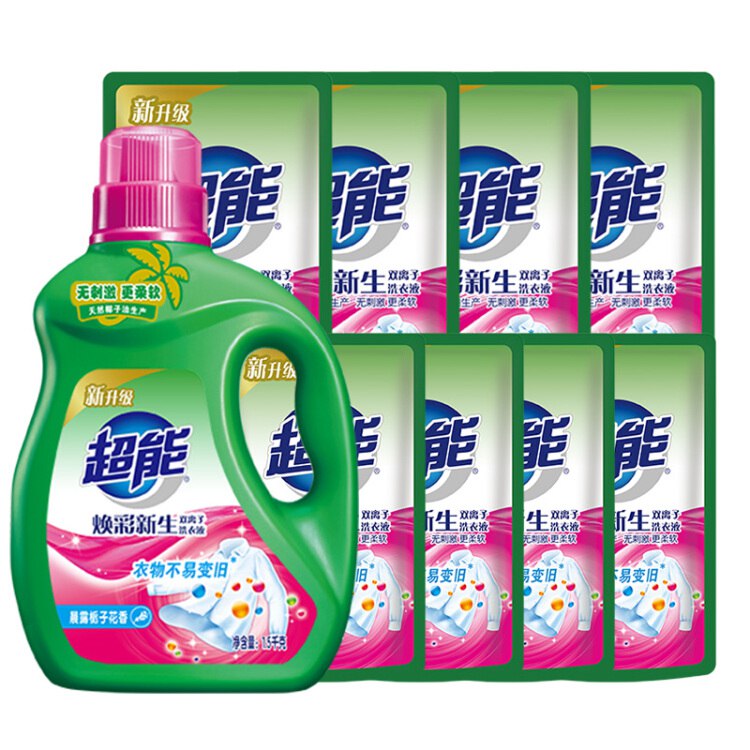 【京东自营】超能11斤套装：双离子洗衣液（焕彩新生）1.5kg+500g*8整箱装