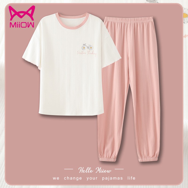 10点开始 拍下29.9元 猫人纯棉薄款女士家居服套装￥Ov6k25RyM9i￥/