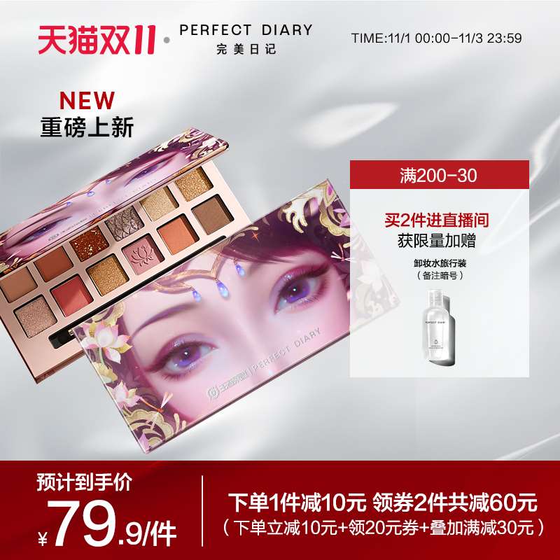 6.领券加购物车2件 2件【完美日记官方旗舰店】经典12色动物眼影盘全色号(Smy6XFCS7jF)/   JD红包：