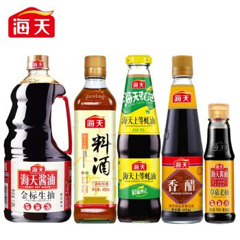 【京东旗舰店】海天金标 生抽 老抽 蚝油 料酒 香醋组合