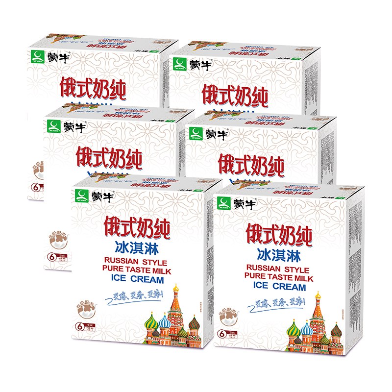 蒙牛 俄式奶纯 冰淇淋75g x 6支 x 6盒 （雪糕冰淇淋系列）
