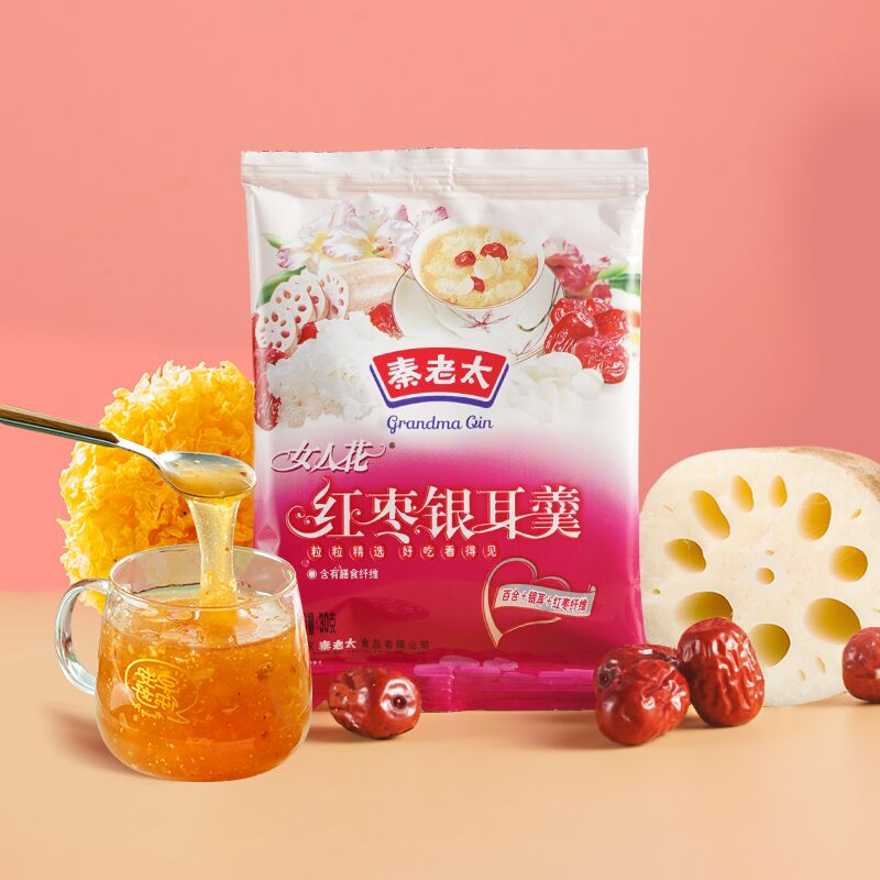 0点开始 11.5元 秦老太红枣银耳藕粉羹30g*10袋(DeJm2EKxJBU)/10s速溶，0脂营养羹