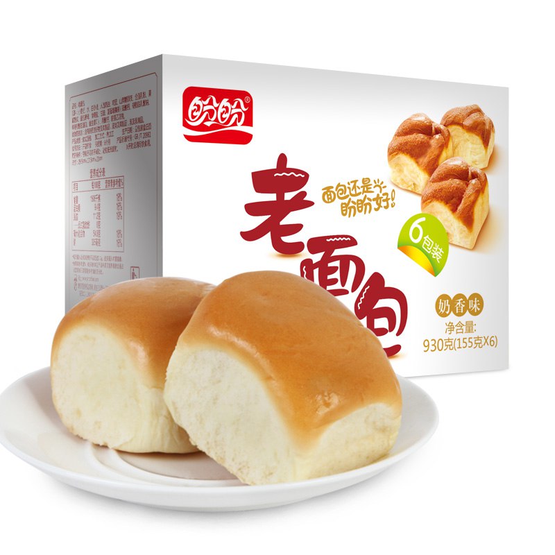 【京东】盼盼 老面包 手撕早餐饼干糕点奶香味930g